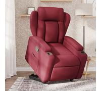 vidaXL Poltrona Alzapersona Reclinabile da TV in Tessuto Rosso Vino