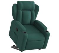 vidaXL Poltrona Alzapersona Reclinabile Verde Scuro in Tessuto, poltrona reclinabile, poltrona, poltrona da TV, poltrona alzapersona