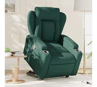 vidaXL Poltrona Alzapersona Reclinabile Verde Scuro in Tessuto, poltrona reclinabile, poltrona, poltrona da TV, poltrona alzapersona