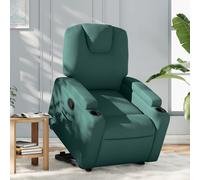 vidaXL Poltrona Alzapersona Reclinabile Verde Scuro in Tessuto