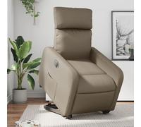 vidaXL Poltrona Alzapersona Reclinante Elettrica Cappuccino Similpelle