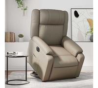 vidaXL Poltrona Alzapersona Reclinante Elettrica Cappuccino Similpelle