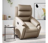 vidaXL Poltrona Alzapersona Reclinante Elettrica Cappuccino Similpelle