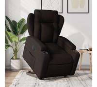 vidaXL Poltrona Alzapersona Reclinante Elettrica Marrone Scuro Tessuto