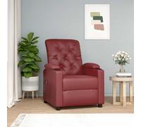 vidaXL Poltrona Alzapersona Rosso Vino in Similpelle