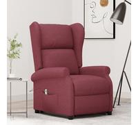 vidaXL Poltrona Alzapersona Rosso Vino Tessuto