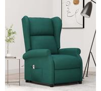 vidaXL Poltrona Alzapersona Verde Scuro Tessuto