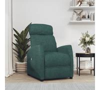 vidaXL Poltrona Alzapersona Verde Scuro Tessuto