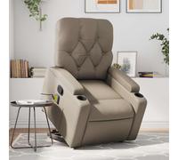 vidaXL Poltrona Alzapersone Massaggi Reclinabile Cappuccino Similpelle