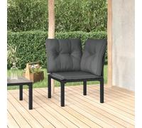 vidaXL Poltrona Angolare Giardino con Cuscini Polyrattan Nero e GrigioMobili