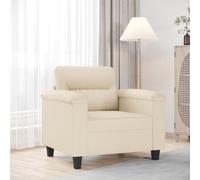 vidaXL Poltrona Beige 60 cm in Tessuto di Microfibra