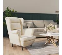 vidaXL Poltrona Bianco Crema in Velluto