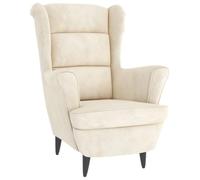 vidaXL Poltrona Bianco Crema in Velluto