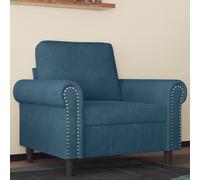 vidaXL Poltrona Blu 60 cm Velluto