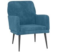 vidaXL Poltrona Blu 62x79x79 cm Velluto