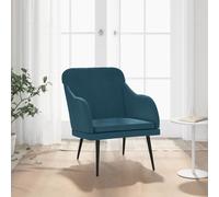 vidaXL Poltrona Blu 63x76x80 cm Velluto