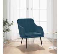 vidaXL Poltrona Blu 63x76x80 cm Velluto