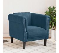 vidaXL Poltrona Blu in Velluto