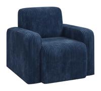 vidaXL Poltrona Blu navy corduroy