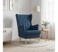 vidaXL Poltrona Blu Tessuto