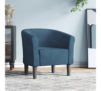 vidaXL Poltrona Cabriolet Blu Scuro in Velluto