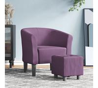 vidaXL Poltrona Cabriolet con Poggiapiedi Viola in Tessuto