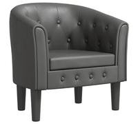 vidaXL Poltrona Cabriolet Grigia in Similpelle, Poltrona a pozzetto, Poltrona, Poltrona da Salotto, poltrone a pozzetto, Poltrona da Soggiorno