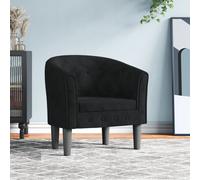 vidaXL Poltrona Cabriolet Nera in Velluto