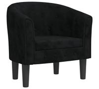 vidaXL Poltrona Cabriolet Nera in Velluto, poltrona a pozzetto, poltrona da soggiorno, poltrona moderna, poltrona, poltrona da salotto