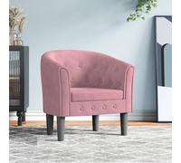 vidaXL Poltrona Cabriolet Rosa in Velluto
