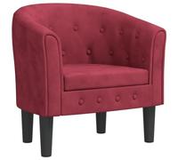 vidaXL Poltrona Cabriolet Rosso Vino in Velluto, Poltrona a pozzetto, Poltrona da Soggiorno, Poltrona Moderna, Poltrona, Poltrona da Salotto