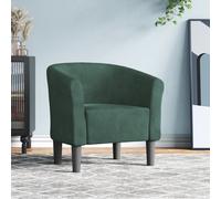 vidaXL Poltrona Cabriolet Verde Scuro in Velluto