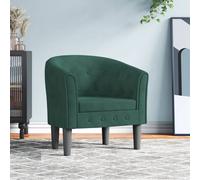 vidaXL Poltrona Cabriolet Verde Scuro in Velluto