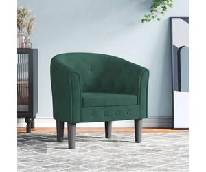 vidaXL Poltrona Cabriolet Verde Scuro in Velluto
