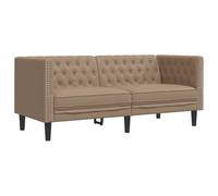 vidaXL Poltrona Chesterfield a 2 Posti Cappuccino in Similpelle, Divano, Divano a Due posti in Similpelle, Divano a Due posti, Divano Imbottito
