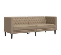 vidaXL Poltrona Chesterfield a 3 Posti Cappuccino in Similpelle, Divano a 3 posti, Divano, Divano Imbottito, divani a 3 posti, divani