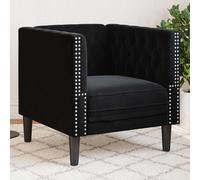 vidaXL Poltrona Chesterfield Altro Nero 71 x 74.5 x 70.5 cm Velluto