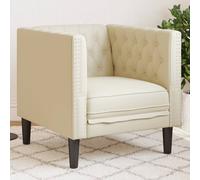 vidaXL Poltrona Chesterfield Crema in Ecopelle, poltrona, poltrona relax, poltrona in ecopelle, poltrona singola, poltrona tv, poltrona imbottita