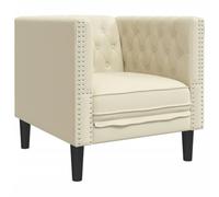 vidaXL Poltrona Chesterfield Crema in Ecopelle, poltrona, poltrona relax, poltrona in ecopelle, poltrona singola, poltrona tv, poltrona imbottita