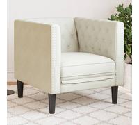 vidaXL Poltrona Chesterfield Crema in Velluto