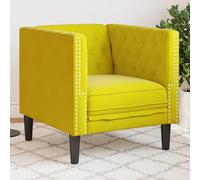vidaXL Poltrona Chesterfield Gialla in Velluto