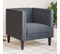 vidaXL Poltrona Chesterfield Grigio scuro 71 x 74.5 x 70.5 cm Velluto