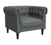 vidaXL Poltrona Chesterfield Grigio Scuro in Tessuto