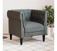 vidaXL Poltrona Chesterfield Grigio Scuro in Tessuto