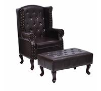 vidaXL Poltrona Chesterfield in Similpelle Marrone Anticato Seggiola Cabriolet