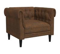 vidaXL Poltrona Chesterfield Marrone in Tessuto