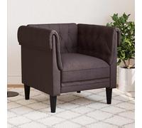 vidaXL Poltrona Chesterfield Marrone Scuro in Tessuto