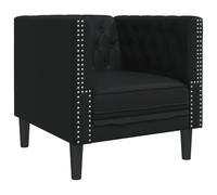 vidaXL Poltrona Chesterfield Nera in Similpelle, poltrona, poltrona relax, poltrona in ecopelle, poltrona singola, poltrona tv, poltrona imbottita