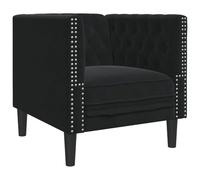 vidaXL Poltrona Chesterfield Nera in Velluto, poltrona, poltrona relax, poltrona in velluto, poltrona singola, poltrona tv, poltrona imbottita