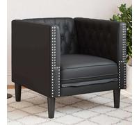 vidaXL Poltrona Chesterfield Nero 71 x 74.5 x 70.5 cm Pelle sintetica